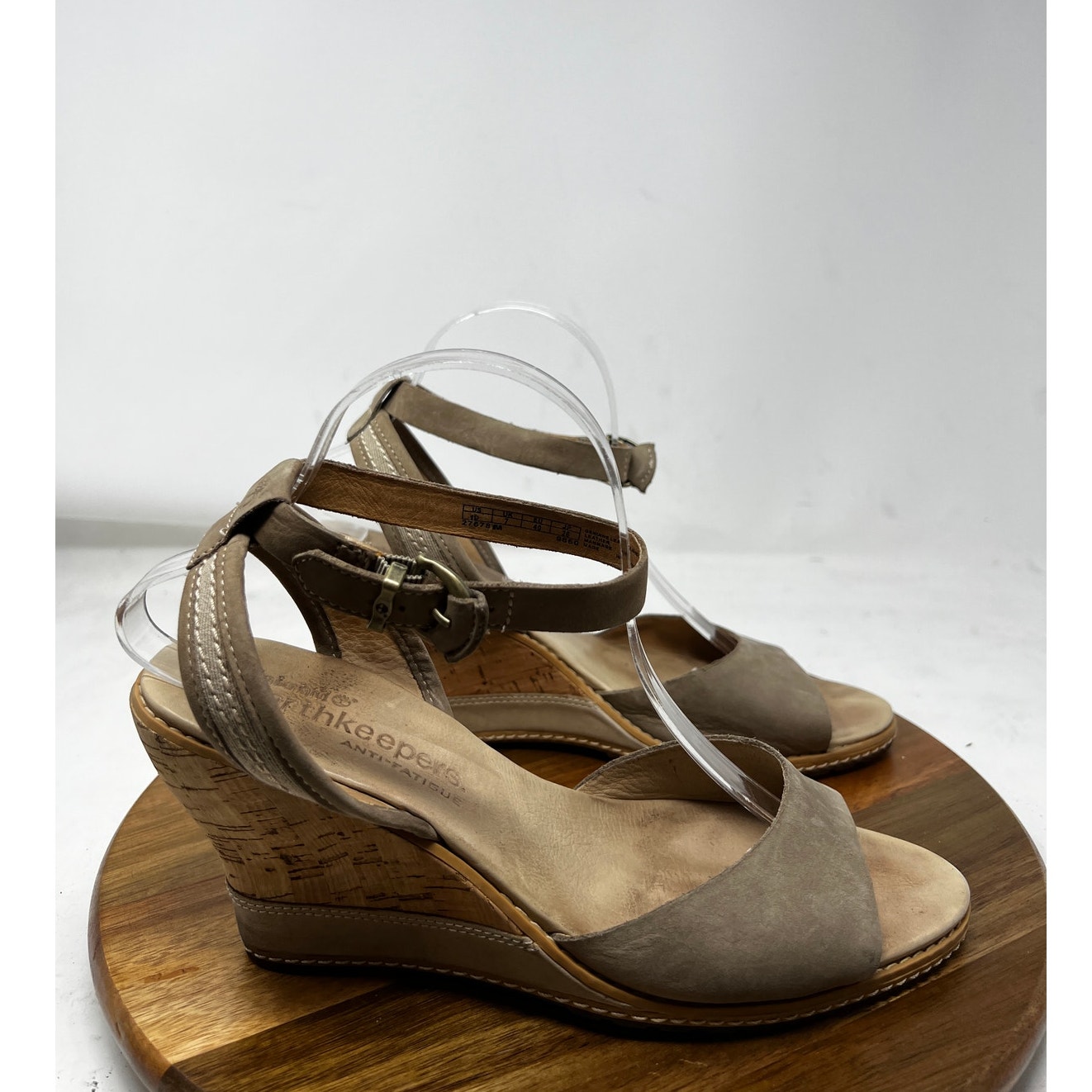 Timberland Sandals Earthkeepers Maeslin Tan Leather Cork Wedge Sandals Size 10